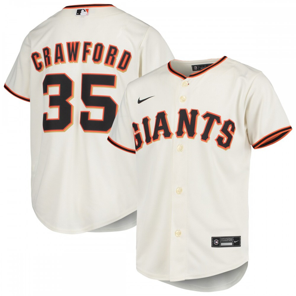 Brandon Crawford San Francisco Giants Youth Alternate Replica Player Jersey - Cream-Pro Kit Vault | Brand New 26/27 Sports Jerseys